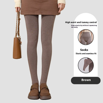 High Waist Leggings With Sock Warm and Thin