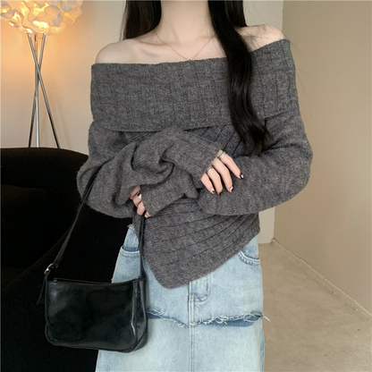 LIUBA Off-shoulder Irregular Sweater