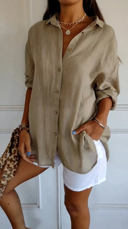 LIUBA Long Sleeve Shirt Pleated