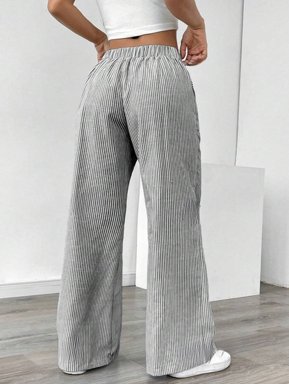 New Striped Trousers Loose Wide Leg