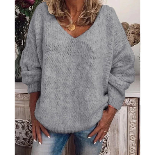 LIUBA V-neck Loose Casual Pullover