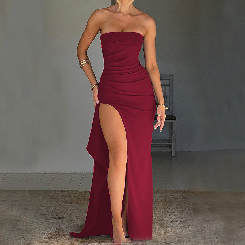 LIUBA Strapless Split Long Dress