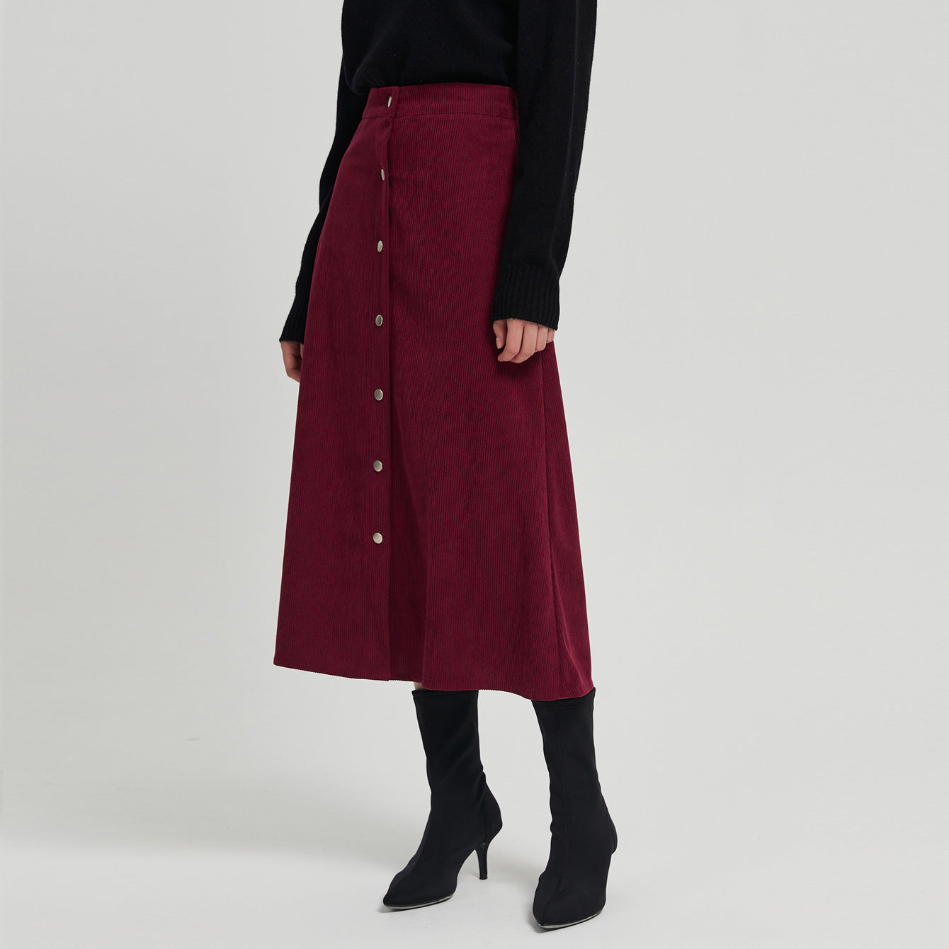 LIUBA Corduroy Skirt High Waist