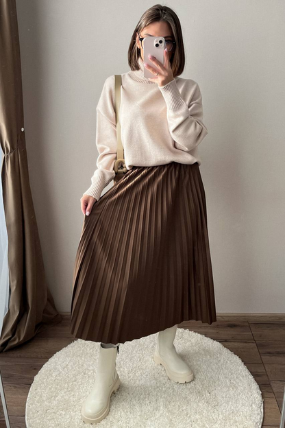 Casual Pleated Skirt