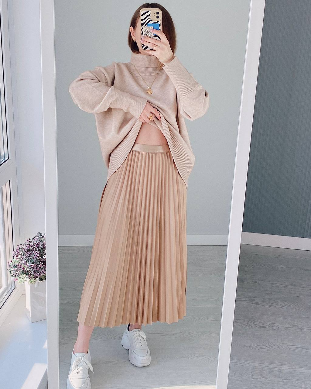 Casual Pleated Skirt