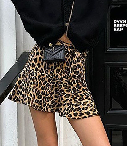 Leopard Print Short Skirt