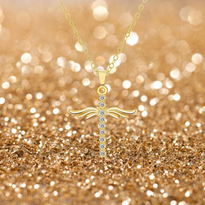 LIUBA Angel Wings Cross Pendant Necklace