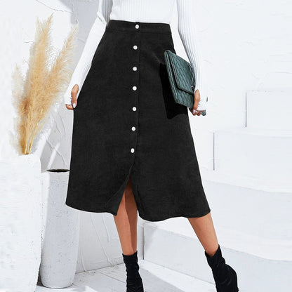 LIUBA Corduroy Skirt High Waist