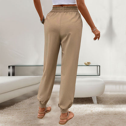 LIUBA Lace Up Elastic Waist Skinny Pants