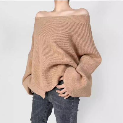 LIUBA Leisure Slant-shoulder Loose Sweater