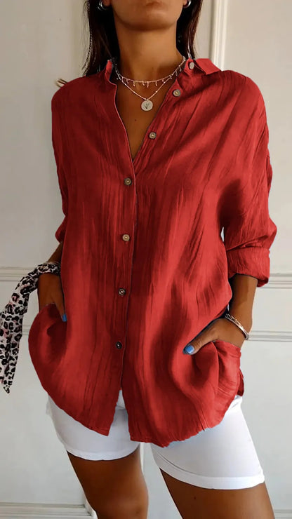 LIUBA Long Sleeve Shirt Pleated