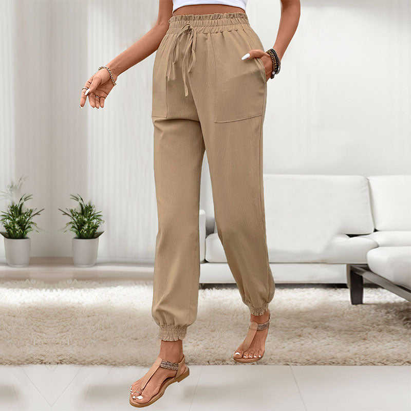 LIUBA Lace Up Elastic Waist Skinny Pants