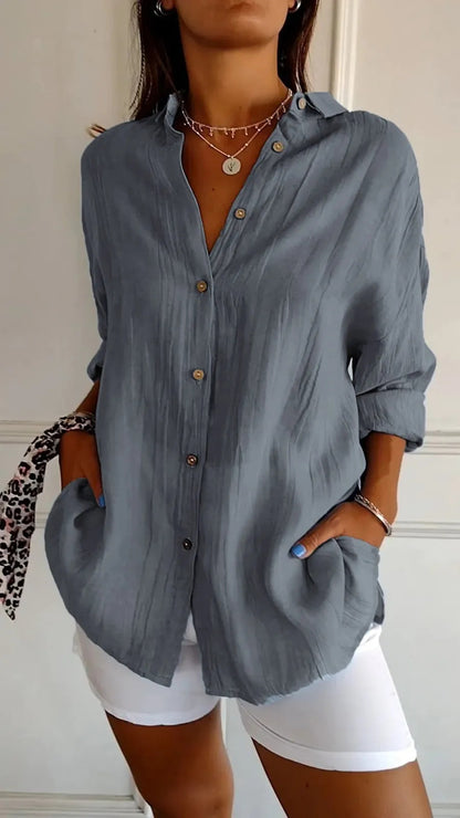 LIUBA Long Sleeve Shirt Pleated