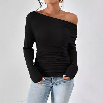 Off-the-shoulder Asymmetric Neckline Top