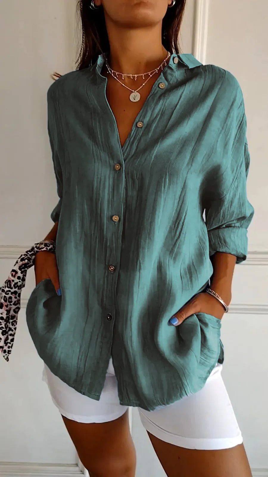 LIUBA Long Sleeve Shirt Pleated