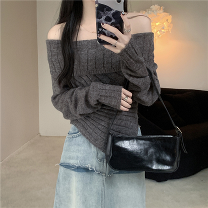 LIUBA Off-shoulder Irregular Sweater