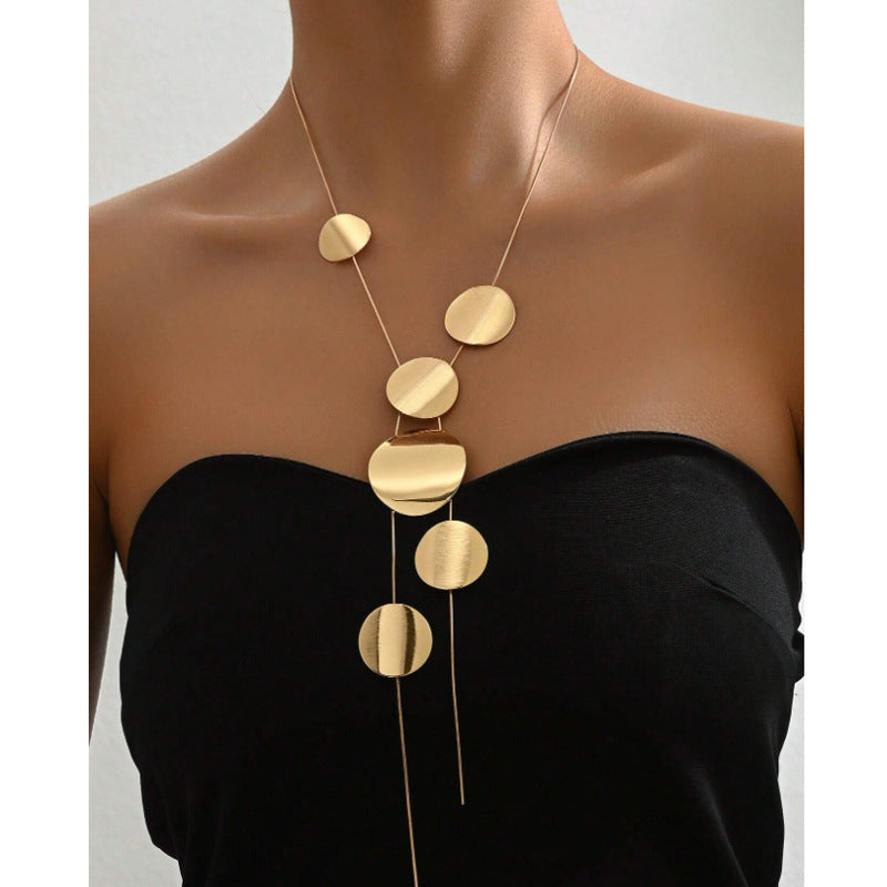 LIUBA Long Trendy Grace Wafer Hollow Necklace