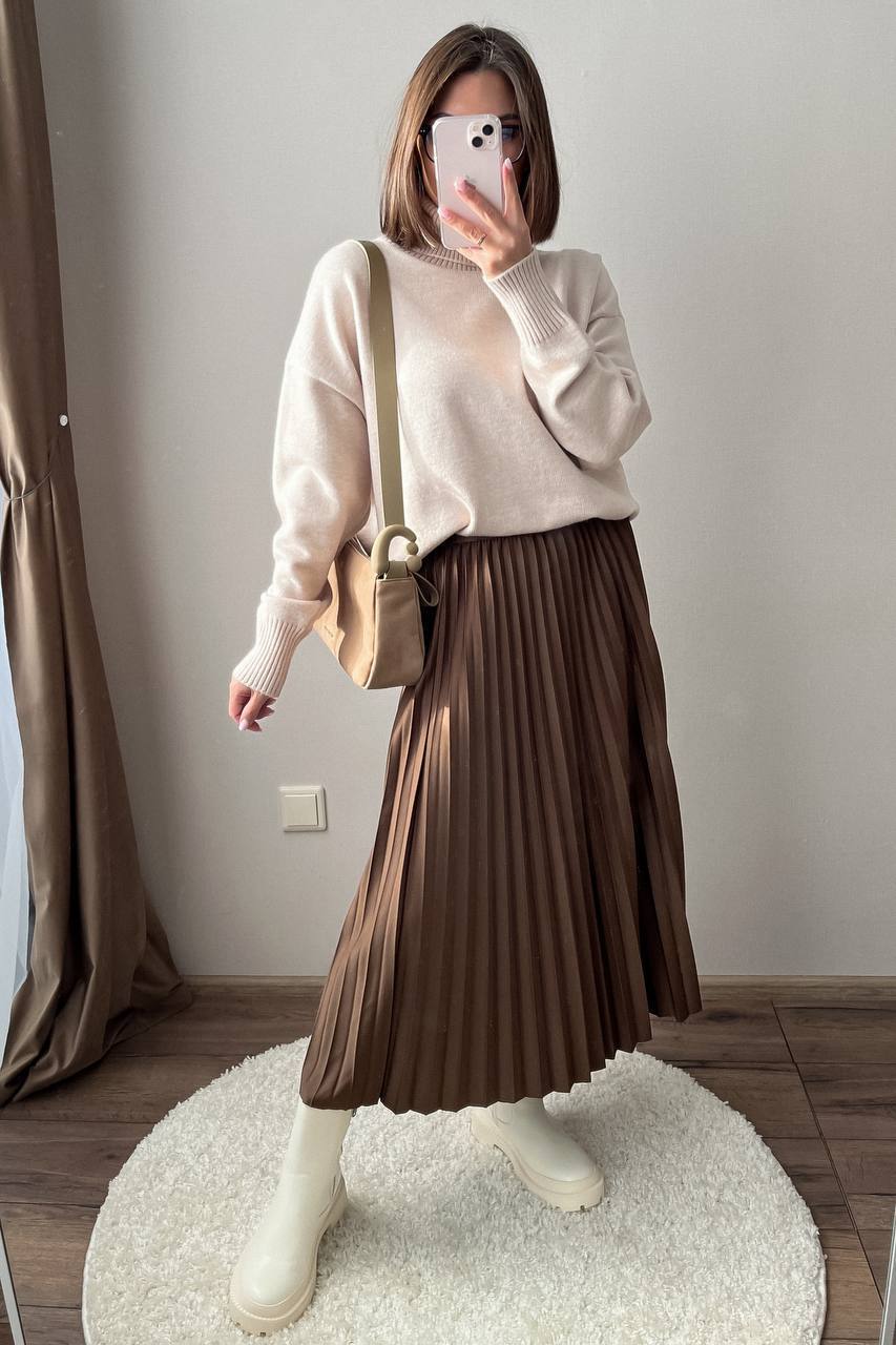 Casual Pleated Skirt