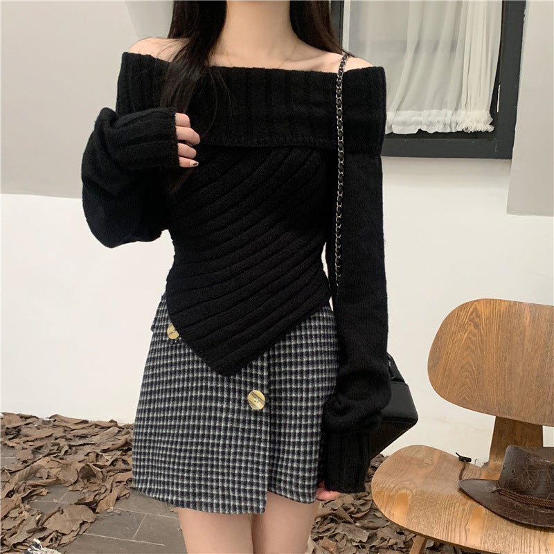 LIUBA Off-shoulder Irregular Sweater