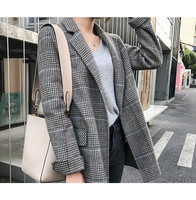 Checkered Loose All-match Woolen