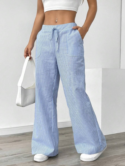 New Striped Trousers Loose Wide Leg