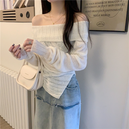 LIUBA Off-shoulder Irregular Sweater