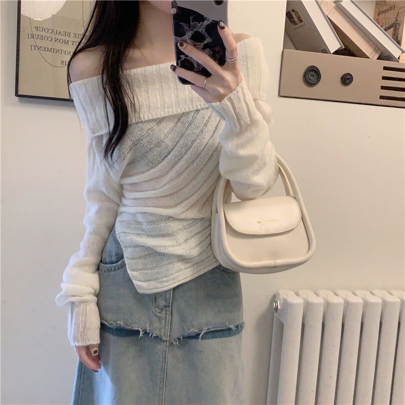 LIUBA Off-shoulder Irregular Sweater