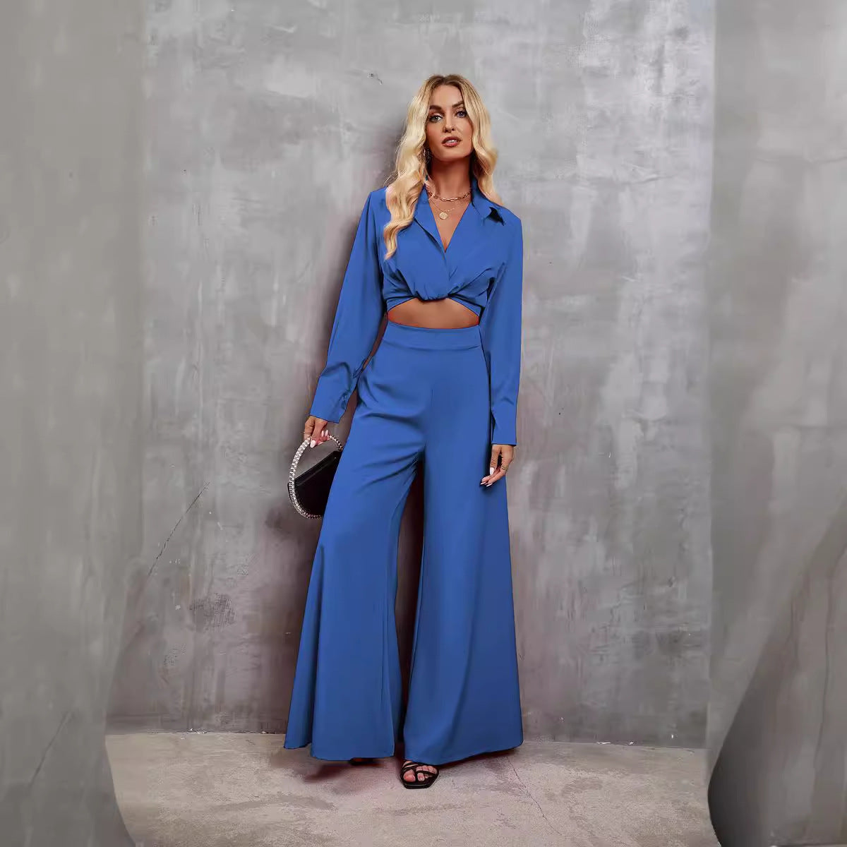 LIUBA Fashion Long Wide-leg Pants Two piece Suit