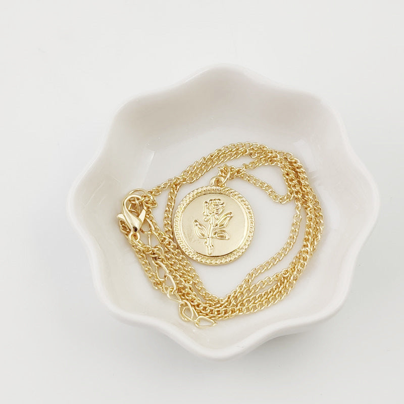 LIUBA Fashion Personality Rose Coin Necklace