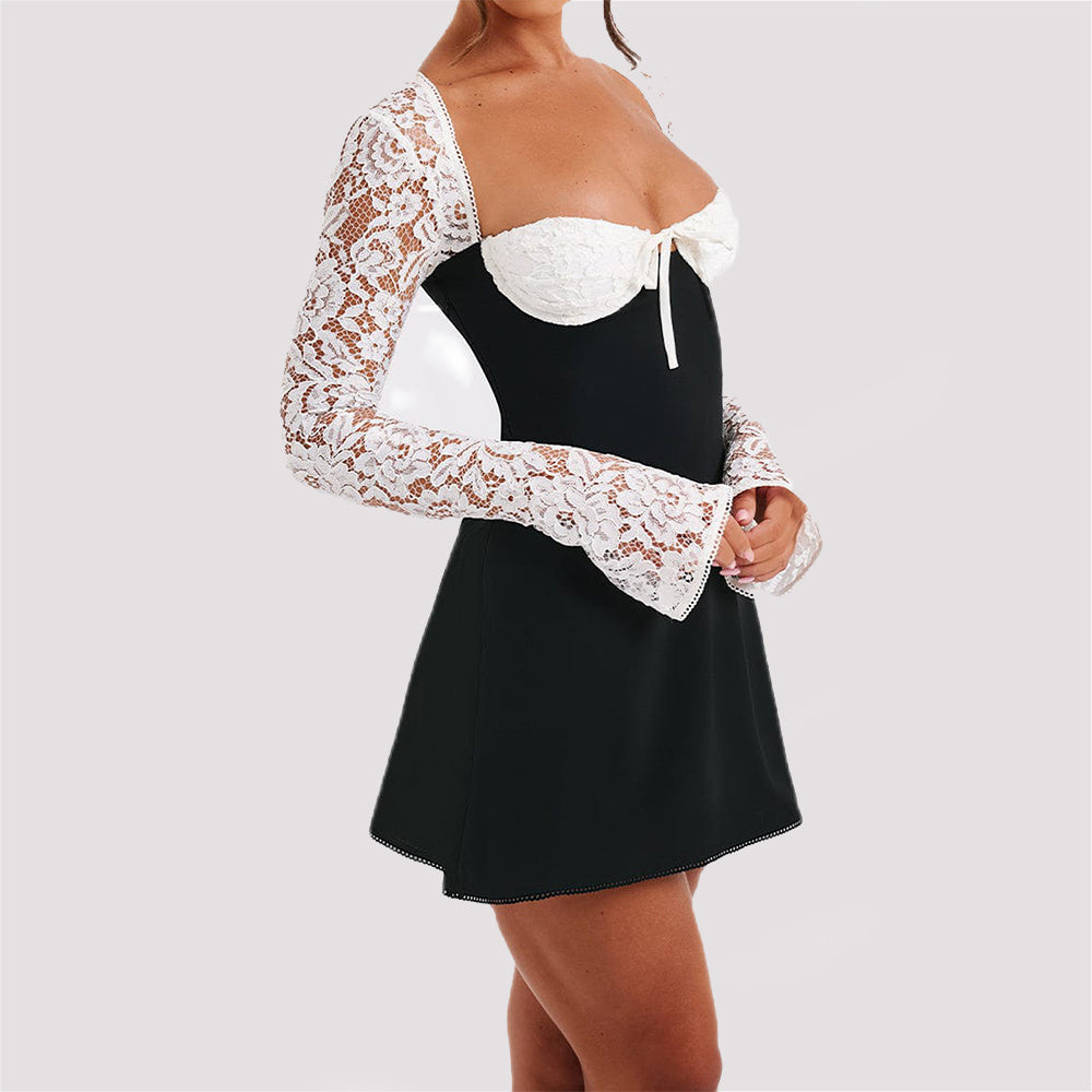 LIUBA Corset Lace Long Sleeve Dress