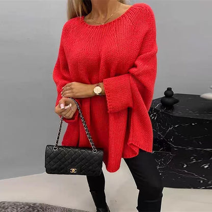 Loose Batwing Sleeve Pullover Knitted