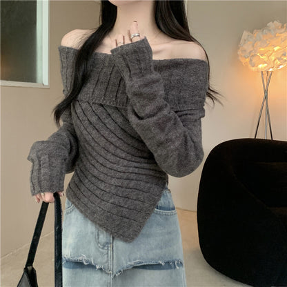 LIUBA Off-shoulder Irregular Sweater