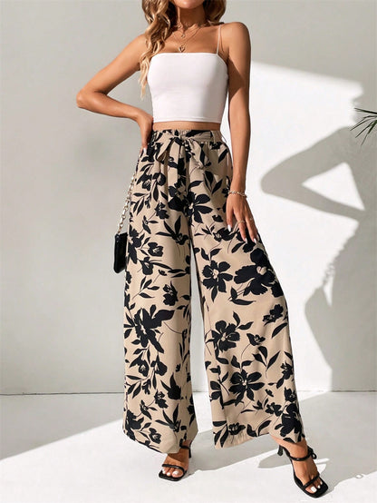 LIUBA  Lace-up High Waist Wide Leg Pants