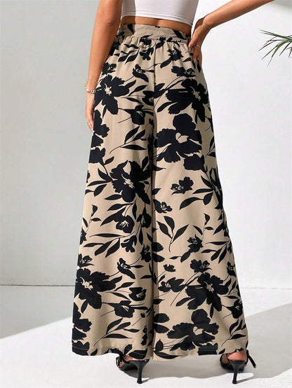 LIUBA  Lace-up High Waist Wide Leg Pants