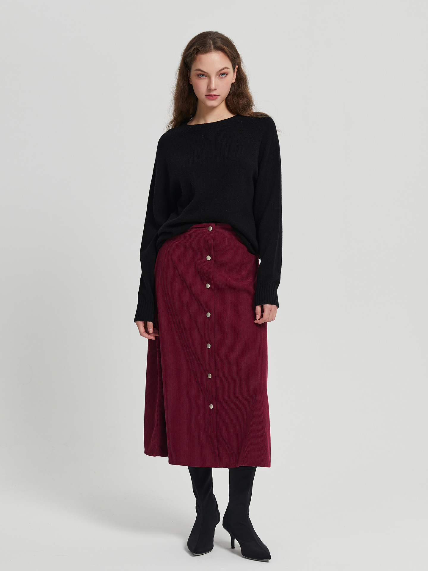 LIUBA Corduroy Skirt High Waist