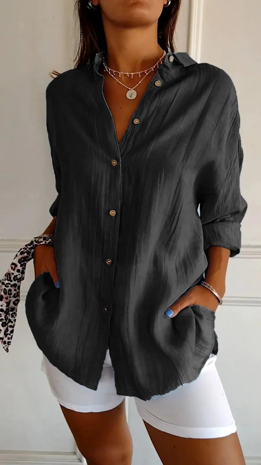 LIUBA Long Sleeve Shirt Pleated