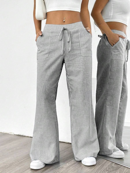 New Striped Trousers Loose Wide Leg