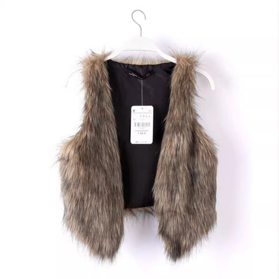 Artificial Fur Fox Vest