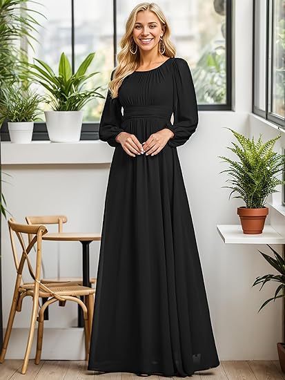 LIUBA Long Chiffon Evening Dress