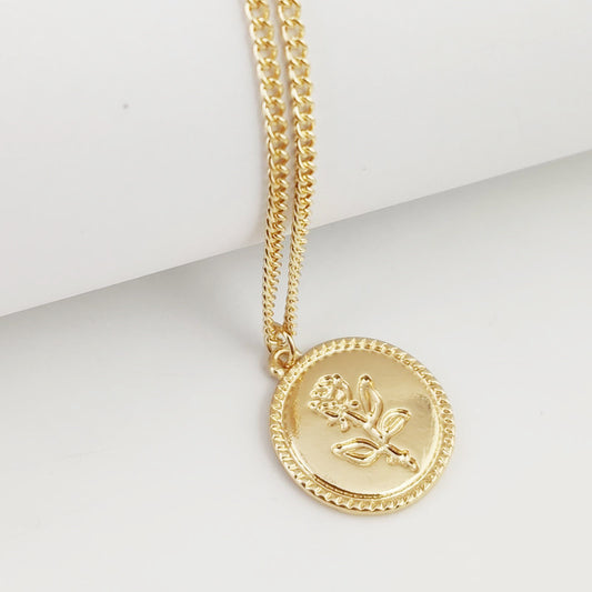 LIUBA Fashion Personality Rose Coin Necklace