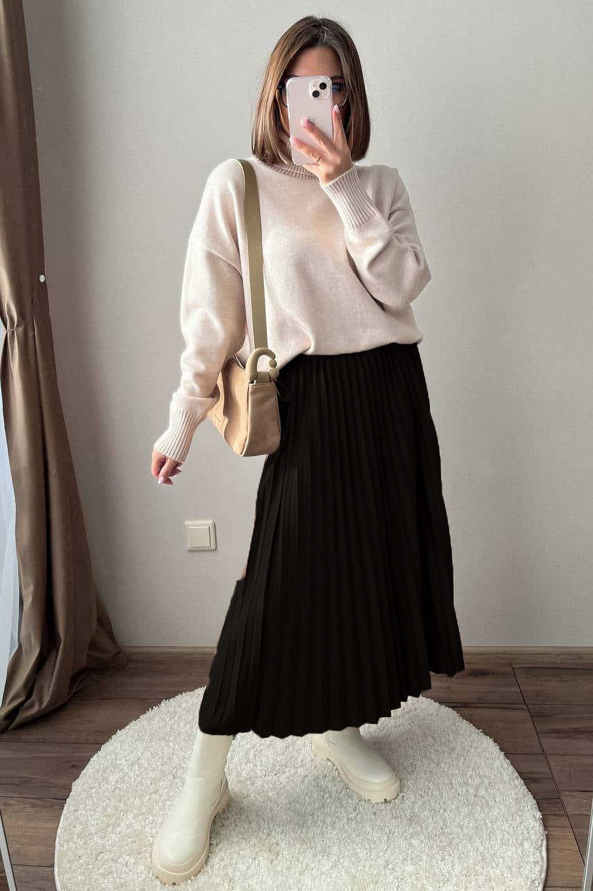 Casual Pleated Skirt