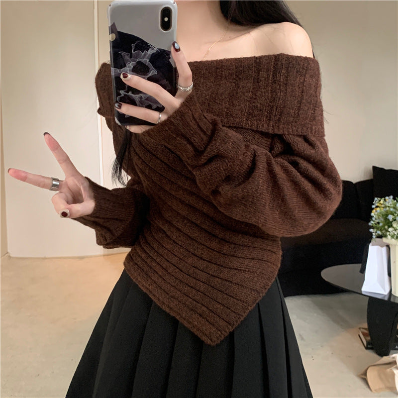 LIUBA Off-shoulder Irregular Sweater