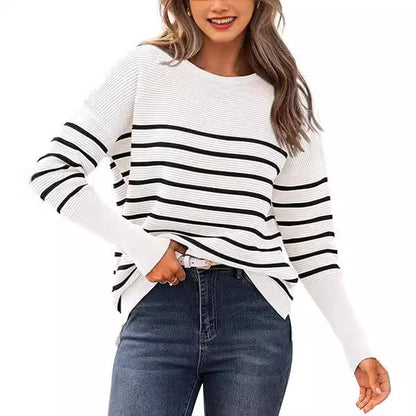 LIUBA Casual Striped Round Neck pullover