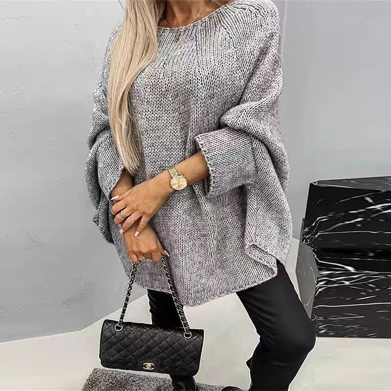 Loose Batwing Sleeve Pullover Knitted