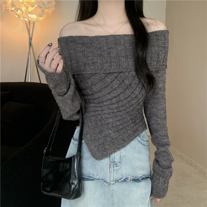 LIUBA Off-shoulder Irregular Sweater