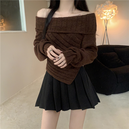 LIUBA Off-shoulder Irregular Sweater