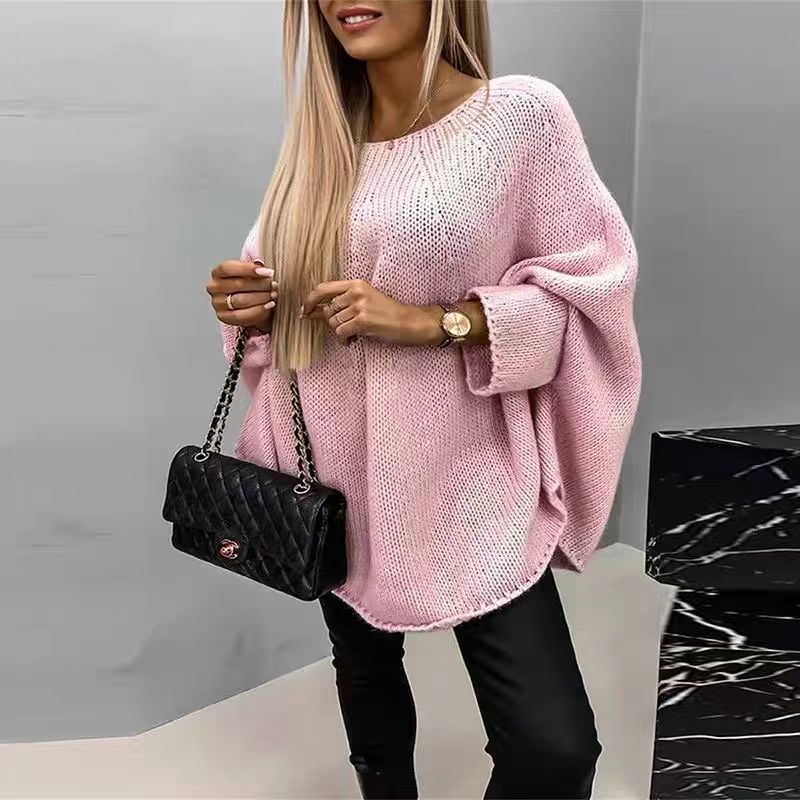 Loose Batwing Sleeve Pullover Knitted