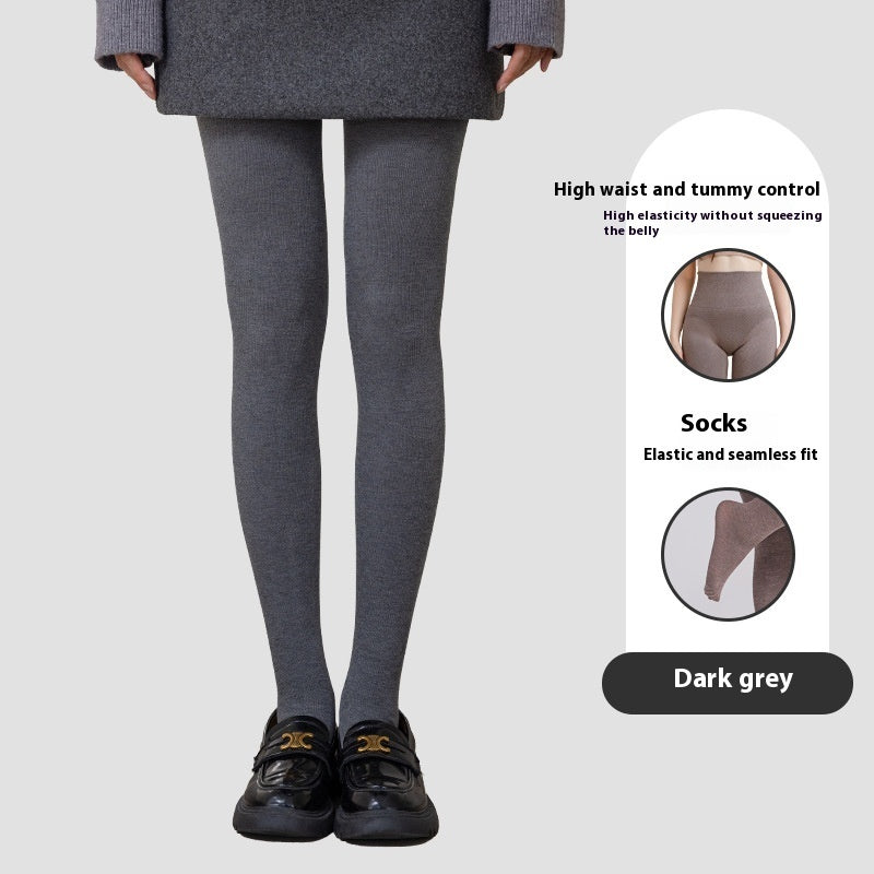 High Waist Leggings With Sock Warm and Thin