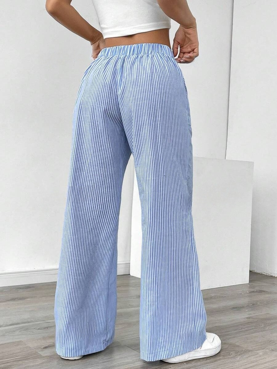 New Striped Trousers Loose Wide Leg