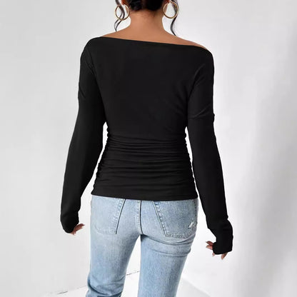 Off-the-shoulder Asymmetric Neckline Top